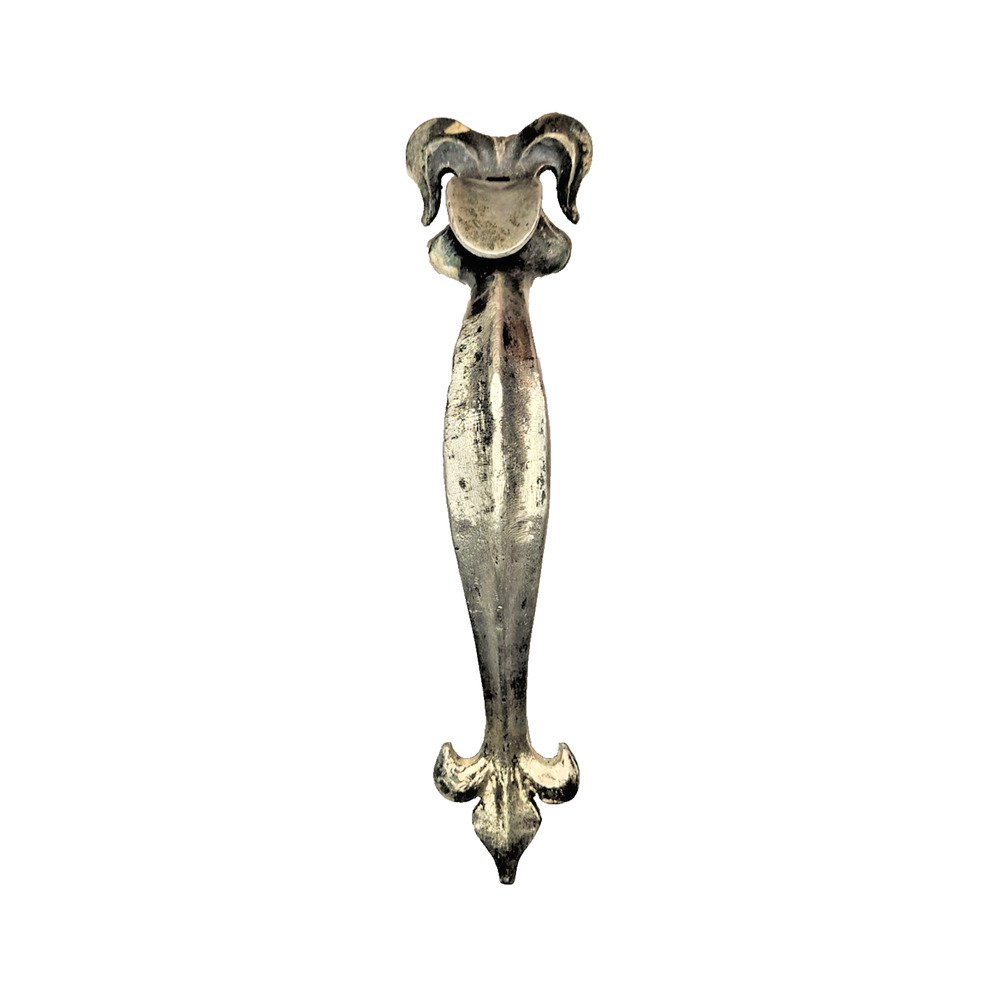 Antique Rams Head Fleur-de-lis Door Handle Thumb Latch Pull Heavy Metal Zamak?